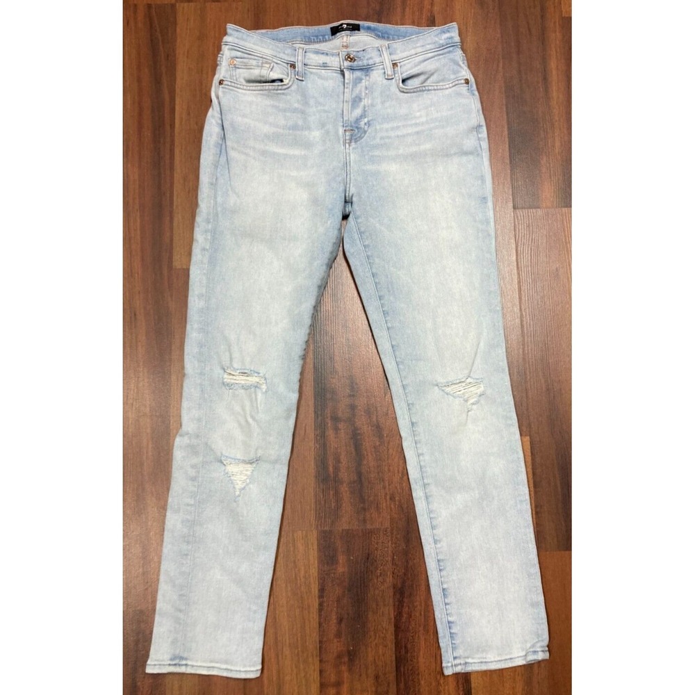 7 For All Mankind Women's Size 25 Josefina Skinny Boyfriend Jeans Distressed